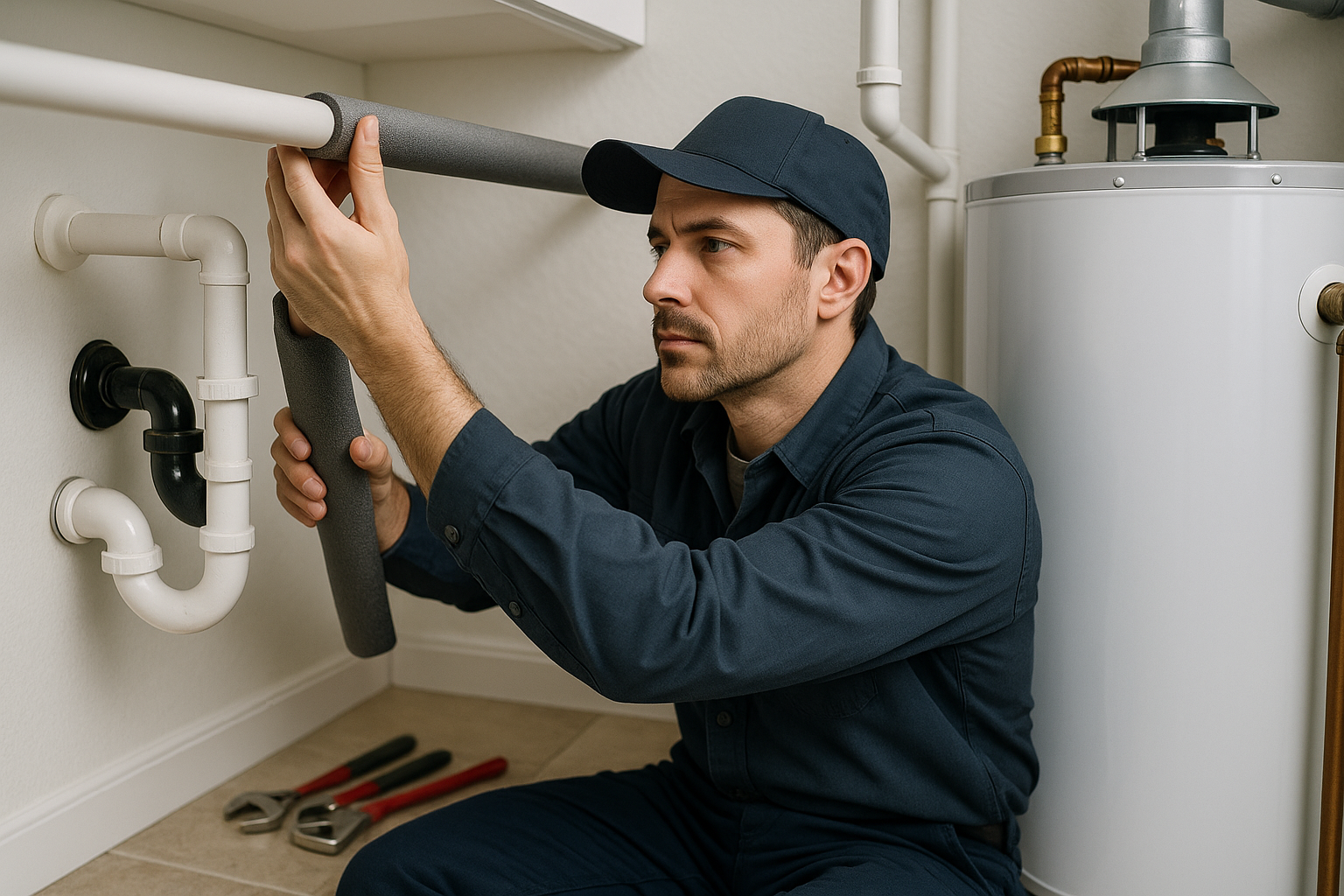 Editorial illustration depicting pipe insulation stonebridge ranch mckinney winter